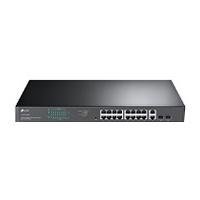 SWITCH |TP-LINK | TL-SG1218MPE | 16 PUERTOS RJ45 GIGABIT 10/100/1000 MBPS POE CON 2 PUERTOS RJ45 GIGABIT Y 2 RANURAS SFP GIGABIT COMBO |  ADMINISTRABLE | PARA RACK 19 PULGADAS