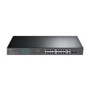 SWITCH |TP-LINK | TL-SG1218MPE | 16 PUERTOS RJ45 GIGABIT 10/100/1000 MBPS POE CON 2 PUERTOS RJ45 GIGABIT Y 2 RANURAS SFP GIGABIT COMBO |  ADMINISTRABLE | PARA RACK 19 PULGADAS
