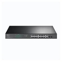 SWITCH |TP-LINK | TL-SG1218MP | 16 PUERTOS RJ45 GIGABIT 10/100/1000 MBPS POE CON 2 PUERTOS RJ45 GIGABIT Y 2 RANURAS SFP GIGABIT COMBO | NO ADMINISTRABLE | PARA RACK 19 PULGADAS