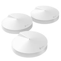 Router TP-Link Deco M5(3-pack) AC1300 WiFi Mesh, cobertura estimada 510 metros cuadrados (depende de condiciones ambientales y el tráfico de cada usuario), hasta 100 dispositivos