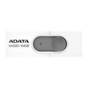 MEMORIA ADATA 64GB USB 2.0 UV220 RETRACTIL BLANCO-GRIS (AUV220-64G-RWHGY)