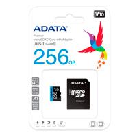 MEMORIA ADATA MICRO SDHC/SDXC 256GB UHS-I 100MB/25MB CLASE 10 V10 A1 C/ADAPTADOR (AUSDX256GUICL10A1-RA1)