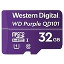 MEMORIA WD PURPLE SC QD101 MICRO SDHC 32GB VIDEOVIGILANCIA 24/7 CLASE 10 U1 LECT 50MB/S ESC 40MB/S WDD032G1P0C