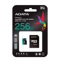 MEMORIA ADATA MICRO SDXC/SDHC 256GB UHS-I 100MB/85MB CLASE 10 V30 A2 C/ADAPTADOR (AUSDX256GUI3V30SA2-RA1)