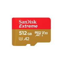 MEMORIA SANDISK MICRO SDXC 512GB EXTREME 190MB/S 4K CLASE 10 A2 V30 C/ADAPTADOR SDSQXAV-512G-GN6MA