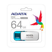 MEMORIA ADATA 64GB USB 2.0 UV240 BLANCO- AZUL (AUV240-64G-RWH)