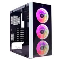 GABINETE GAMER BALAM RUSH DRAGONFLY GM320 / MEDIA TORRE / ATX / ATX - MICRO ATX - MINI ITX / 3 VENTILADORES RGB INCLUIDOS / PANEL LATERAL CRISTAL TEMPLADO / BLANCO / BR-932813