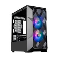 GABINETE COOLER MASTER MASTERBOX TD300 MESH CON VENTANA ARGB, MINI TOWER, MINI-ITX/MICRO-ATX, USB 3.0, SIN FUENTE, 2 VENTILADORES ARGB INSTALADOS, NEGRO