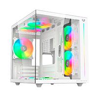 GABINETE GAMER BALAM RUSH TANK PRO EVO GM955 / MINI TORRE / MICRO ATX- MINI ITX / PANELES REMOVIBLES / ILUMINACION RGB / VENTILADORES INCLUIDOS / CRISTAL TEMPLADO / BLANCO / BR-937337