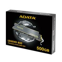 UNIDAD DE ESTADO SOLIDO SSD INTERNO 500GB ADATA LEGEND 800 M.2 2280 NVME PCIE GEN 4X4 LECT.3500 ESCRIT.2800 MBS PC LAPTOP MINIPC 3DNAND DISIPADOR (ALEG-800-500GCS)