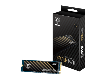 UNIDAD DE ESTADO SOLIDO SSD INTERNO MSI SPATIUM M450 1TB M.2 2280 PCIE GEN4X4, NVME 1.4 LEC 3600 / ESC 300 MB/S SPATIUM M450 PCIE 4.0 NVME M.2 1TB