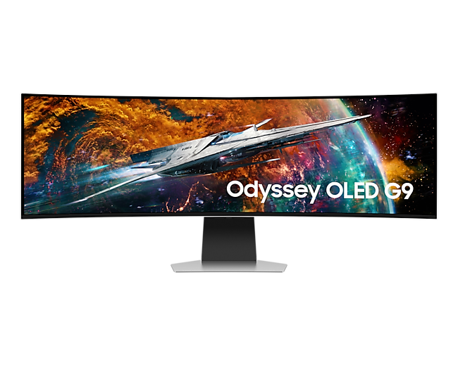 Monitor LED Samsung 49 pulgadas, Widescreen, 5120 x 1440, Odyssey OLED G9 G95SC, Color Silver, 1 HDMI, 1 D. Port, USB Hub, Wifi, Bluetooth, Bocinas, Gamer, 240Hz, 1800R, 0.03ms, Curvo