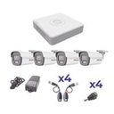 KIT COLORVU HIKVISION KH1080PL4BC TURBOHD 1080P LITE / DVR 4 CANALES / 4 CAMARAS BALA EXTERIOR 2.8 MM / TRANSCEPTORES / CONECTORES / FUENTE DE PODER PROFESIONAL