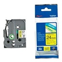 CINTA BROTHER LAMINADA NEGRO TZE651 SOBRE AMARILLO DE 24MM DE GROSOR