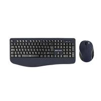 KIT TECLADO Y MOUSE INALAMBRICO CONECTOR USB ERGONOMICO SUPERFICIES CUERVAS PERFECT CHOICE - NEGRO