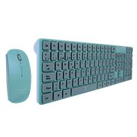 KIT TECLADO Y MOUSE INALAMBRICO PARA NINOS PERFECT CHOICE BALLOON - AZUL