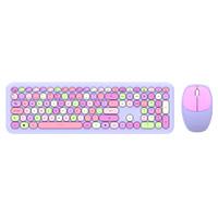 KIT 2 EN 1 TECLADO Y MOUSE INALAMBRICO CREATOR CHIC MK47 / 110 TECLAS / MEMBRANA / RATON OPTICO / USB 2.4 GHZ / 2 BOTONES + SCROLL / MORADO / AC-935173