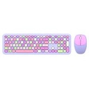 KIT 2 EN 1 TECLADO Y MOUSE INALAMBRICO CREATOR CHIC MK47 / 110 TECLAS / MEMBRANA / RATON OPTICO / USB 2.4 GHZ / 2 BOTONES + SCROLL / MORADO / AC-935173