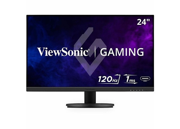 Monitor Viewsonic gamer VX2416A, 1920 x 1080, Full HD, 120Hz, 1ms tiempo de respuesta, con altavoces, USB C, HDMI, Display Port, 3 años de garantía