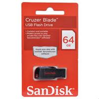 [SDCZ50-064G-B35] MEMORIA SANDISK 64GB USB 2.0 CRUZER BLADE Z50 NEGRO C/ROJO SDCZ50-064G-B35
