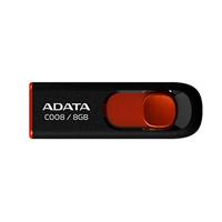 [AC008-16G-RKD] MEMORIA ADATA 16GB USB 2.0 C008 RETRACTIL NEGRO- ROJO (AC008-16G-RKD)