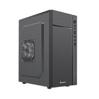 [QCMT-05] GABINETE QUARONI FRENTE ABS, NEGRO CON FRANJA TIPO FIBRA DE CARBONO, MICRO ATX / MINI ITX, FUENTE DE PODER INCLUIDA DE 500W