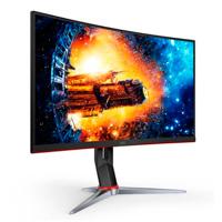 [C27G2] Monitor Gamer Curvo AOC, 27 pulgadas, Panel VA, 165 Hz, Tiempo de Respuesta 1 ms, AMD FreeSync, Color Negro y Rojo, 2 HDMI, VGA, DisplayPort, Aspecto 16:9, Resolución 1920 x 1080, Brillo 250 cd/m2