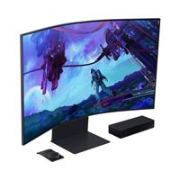 [LS55CG970NLXZX] Monitor LED Samsung 55 pulgadas, Widescreen, Gamer, Odyssey Ark, UHD 3,840 x 2,160, 4K, Negro, Pivot, 3 HDMI, 1 D. Port, 1 LAN, 2 USB, Curvo, 165 Hz, 1000R, 1ms, Bocinas