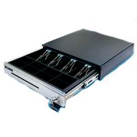 [EC-CD-100-P] CAJON DE DINERO EC LINE EC-CD-100-P, NEGRO, COMPARTIMIENTOS 5 BILLETES - 8 MONEDAS, RODAMIENTO, PANEL DE ACERO INOXIDABLE