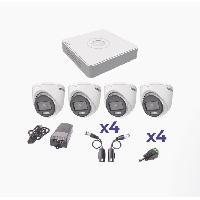 [KH1080PL4EC] KIT COLORVU HIKVISION KH1080PL4EC TURBOHD 1080PLITE / DVR 4 CANALES / 4 CAMARAS EYEBALL EXTERIOR / TRANSCEPTORES / CONECTORES / FUENTE DE PODER PROFESIONAL