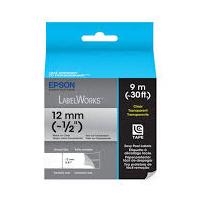 [LK-4TBN] CINTA EPSON PARA ROTULADORA LW300/LW400 ,12 MM (1/2), NEGRO/TRANSPARENTE