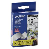 [TZEFX231] CINTA BROTHER TZEFX231 FLEXIBLE NEGRO SOBRE BLANCO DE 12MM