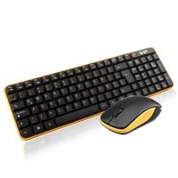 [GT4000NA] TECLADO/MOUSE COMBO GHIA INALAMBRICO COMPACTO GT4000NA / COLOR NEGRO/AMARILLO
